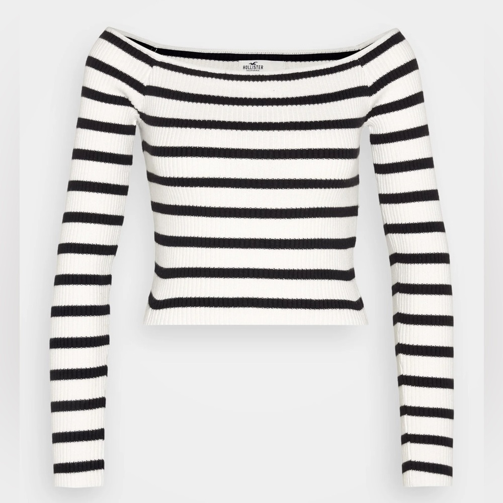 Hollister co off shoulder stripe sweater size L